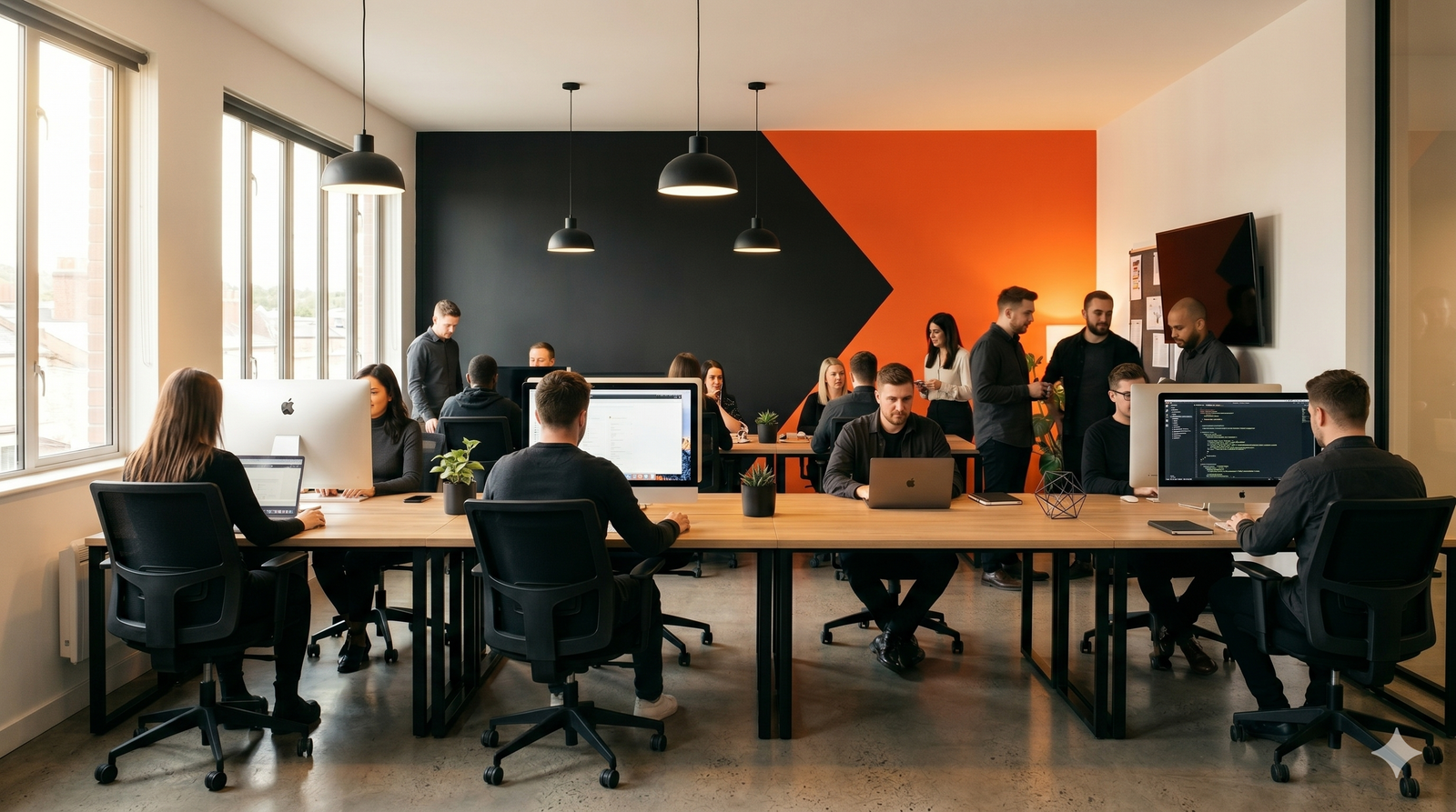 Equipe High Media em ambiente de trabalho